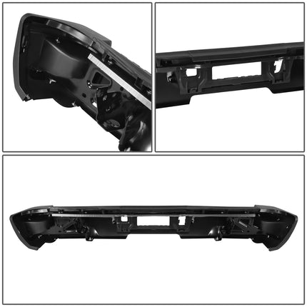 DNA MOTORING Rear Bumper Compatible with 15-19 Silverado/Sierra 2500HD 3500HD, With Single Rear Wheels, Black, STEPBUM-10053