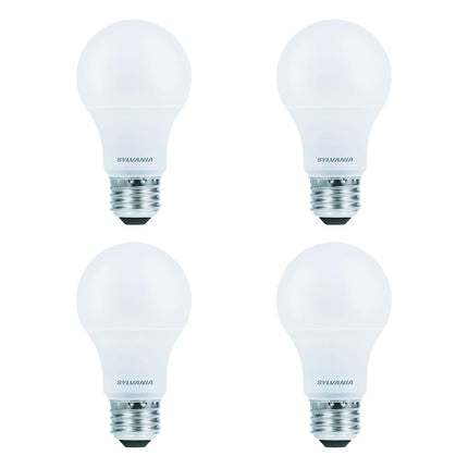 Sylvania Home Lighting 78038 Led Light Bulb, A19 Lamp, 4 Pack, 9 W, Dimmable, 80 CRI, 800 Lumen, 3500K