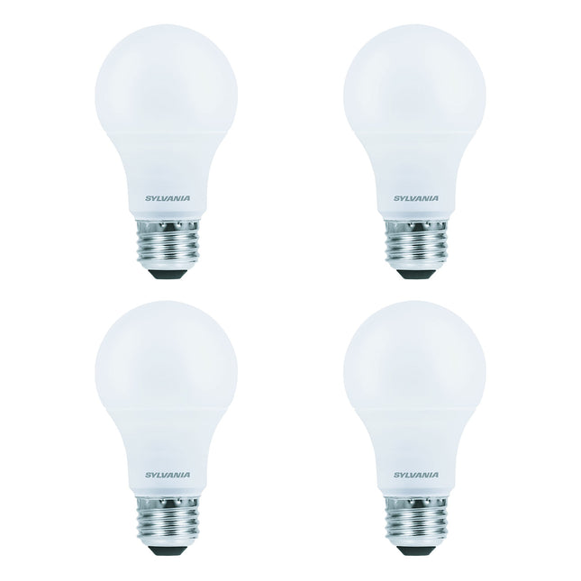 Sylvania Home Lighting 78038 Led Light Bulb, A19 Lamp, 4 Pack, 9 W, Dimmable, 80 CRI, 800 Lumen, 3500K
