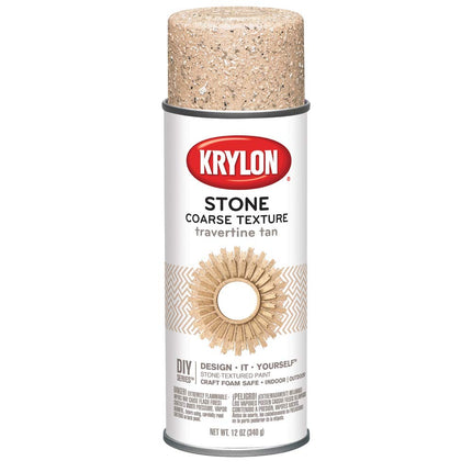 Krylon K18203 Make It Stone! Textured Aerosol Spray Paint, 12-Ounce, Travertine Tan