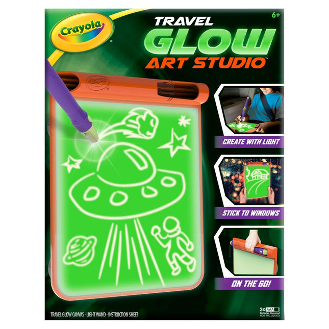 CRAYOLA Travel Glow Art Studio, Glow in The Dark T