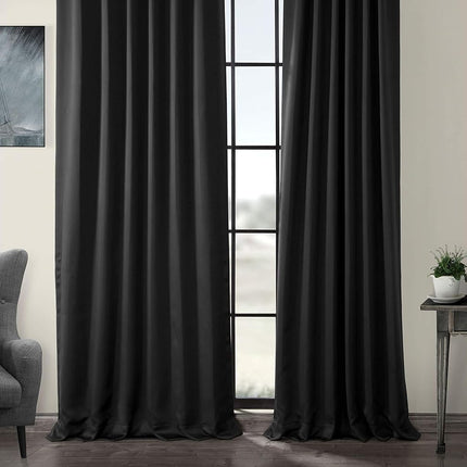 HPD Half Price Drapes Room Darkening Curtains 96 Inches Long for Bedroom & Living Room (1 Panel), 50 X 96, Jet Black