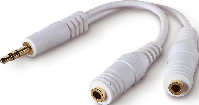 Belkin Speaker and Headphone Splitter, Standard, White