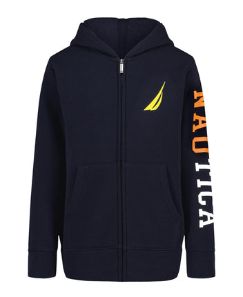 Nautica Boys' Long Sleeve Fleece Full Zip Hoodie, 