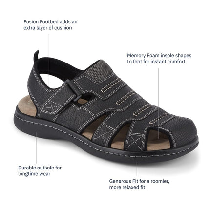 Dockers Men's Searose Fisherman Sandal, Black, 12 UK