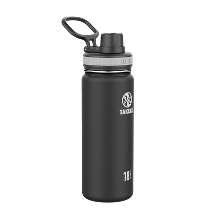 Bouteille d'eau Takeya Originals en acier inoxydable isolée sous vide, 0,5 litre / 18 onces, noire