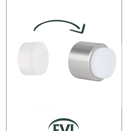 Replacement for Adhesive Door Stopper for Wall Mounting, Pack of 5 Units, Compatible with Various Models I-198/28 y I-254/35, Original Replacement Part, Natural Silicone Rubber, White EVI Herrajes