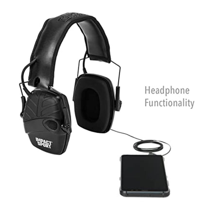 Howard Leight by Honeywell Impact Sport Sound Amplification Electronic Earmuff, Black