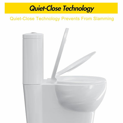 Round Toilet Seat with Toddler Seat – PP Quick Release Potty Training Toilet Seat Cover, White 2-in-1 Design for Children & Adult Toilets