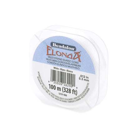 Beadalon Elonga Elastic String - White, 0.3 mm, 10