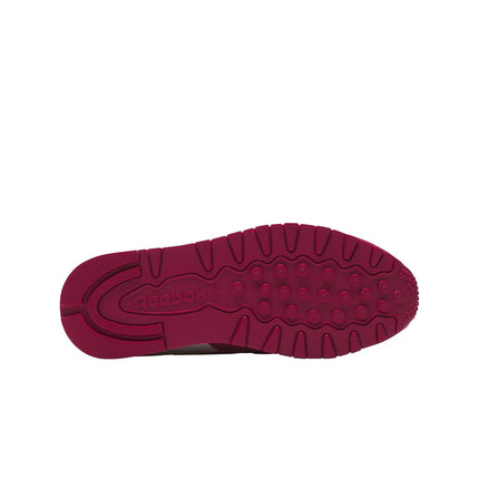 Zapatillas Reebok Classic Leather para mujer, tenis negros o blancos, talla 5 a 11, blanco/rosa verdadero/rojo baya, 9