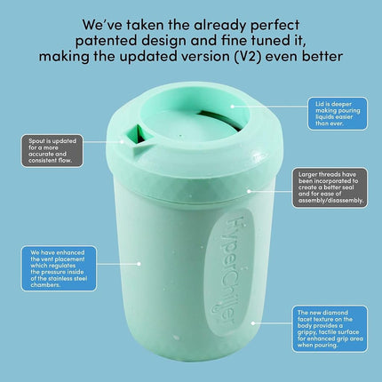 HyperChiller HC2 Patented Iced Coffee/Beverage Cooler, New, Improved,Stronger and More Durable! Ready in One Minute, Reusable for Iced Tea, Wine, Spirits, Alcohol, Juice, 12.5 Oz, Black