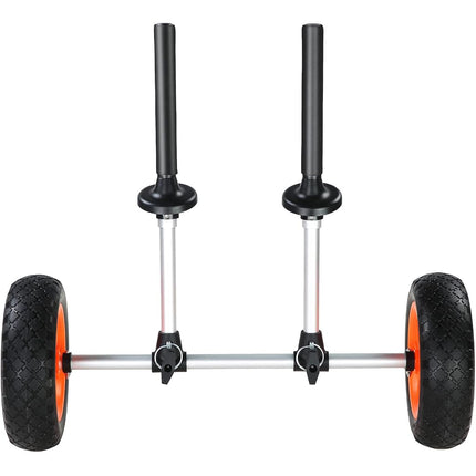 VEVOR Kayak Cart, 280lbs Load Capacity with 10 Inch Solid Tires, Heavy Duty Detachable Canoe Trolley Cart with Adjustable Width & Top Foam Protection, for Kayaks with Drain Holes of 2.54cm and Above