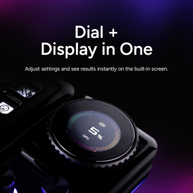 Cooler Master MasterHUB Encoder Dial with IPS Display: Freeform 2.0 Modular Platform - Scene Switching, Volume Control, Clock, Timer, and Endless Creative Possibilities