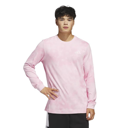 adidas Men's Tech Long-Sleeve T-Shirt, Clear Pink/