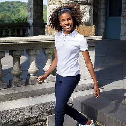French Toast Girls' Big Stretch Twill Skinny Leg Pant with Pockets, Khaki, 7 Years