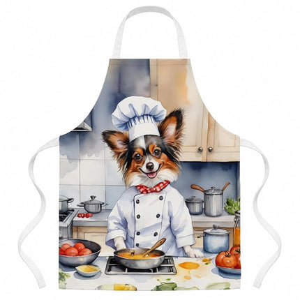 Caroline's Treasures Papillon The Chef Apron Cooking Kitchen Server Baking Crafts Gardening for Adult Women Men, Unisex, Large, Multicolor