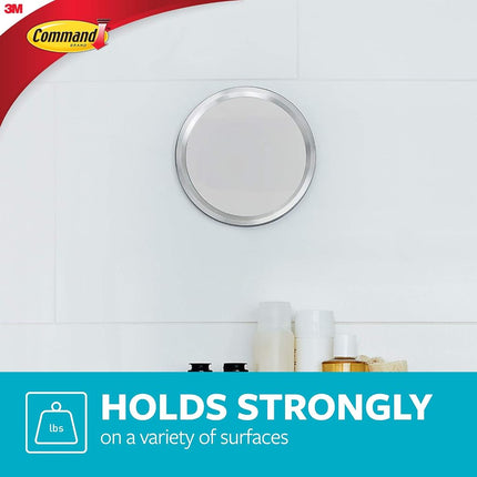 Command Bathroom Mirror, Satin Nickel - 1 Vanity Mirror and 2 Pairs of Water-Resistant Adhesive Strips - Damage-Free Hanging