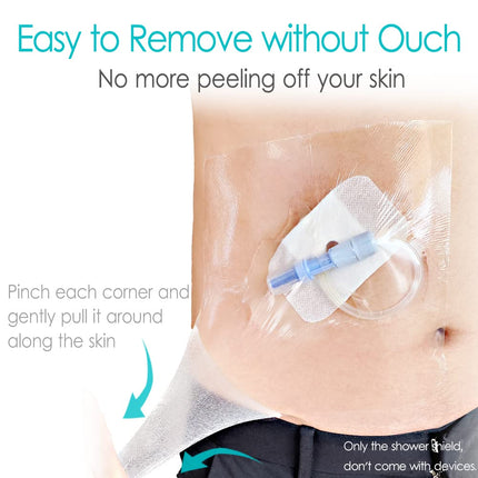 Hola Health Shower Protector [Pack of 14], 12" x 16" Dialysis Catheter Shower Cover Shower Shields PD PICC Line Water Barrier, Waterproof Wound Bandage Protector Disposable Transparent