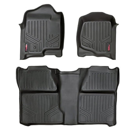 Rough Country - M-20713 - Tapetes de alta resistencia - Combo delantero y trasero (modelos Crew Cab) para Chevrolet: 07-13 Avalanche 1500 4WD/2WD, 07-13 Silverado 1500 4WD/2WD, 07-14 Silverado 2500 HD 4WD/2WD, 07.