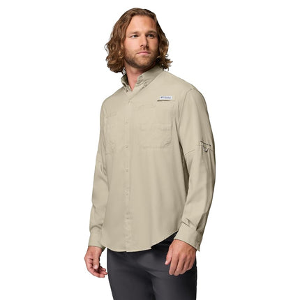 Columbia Men's Tamiami 2 Long Sleeve Shirt, Long Sleeve Shirt, Fossil, M