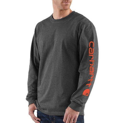 Carhartt Men's Signature Logo Long Sleeve T Shirt,