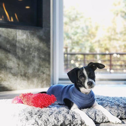 Gooby - Stretch Fleece Vest Sweater Fleece Vest Jacket Jumper for Dogs, Indigo Blue, XX-Large Length (19")