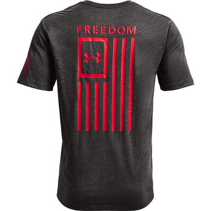 Under Armour Men's New Freedom Flag T-Shirt, Charcoal Medium Heather (019)/Red, Medium