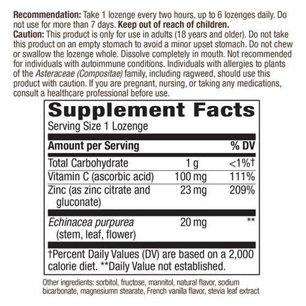 Nature's Way Zinc Natural Berry - 60 Lozenges