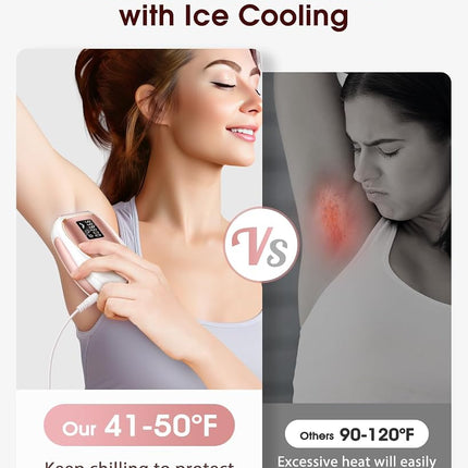 LYSMOSKI Laser Hair Removal, IPL Hair Removal with Ice-Cooling System for Painless & Long-Lasting Result, Safe At-Home Hair Remover Device for Armpits Back Legs Arms Face Bikini Line