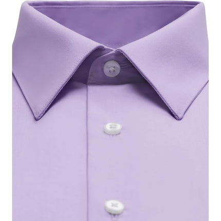 Van Heusen Men's Dress Shirt Regular Fit Poplin Solid, Lavender, 18.5" Neck 34"-35" Sleeve