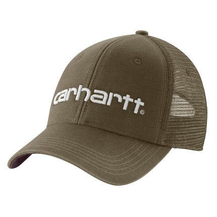 Carhartt Men's Canvas Mesh-Back Logo Graphic Cap, 