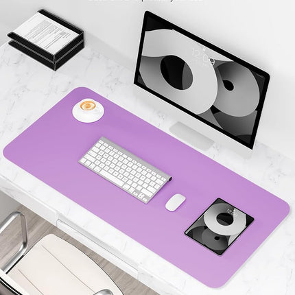 Niniubye Desk Pad, 35.5" x 17" PU Leather Non-Slip Desk Mat Large Mouse Pad for Desktop, Waterproof Laptop Desk Mat Writing Pad for Office, Home, Work, Gaming (Purple)