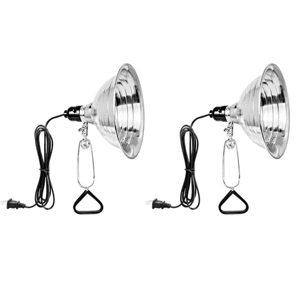 Simple Deluxe Clamp Light with 8.5 Inch Adjustable Aluminum Reflector, Suit for E26 Socket Max 150 Watt Lamp (No Bulb Included), 6 Feet 18/2 SPT-2 Cord, 2 Pack