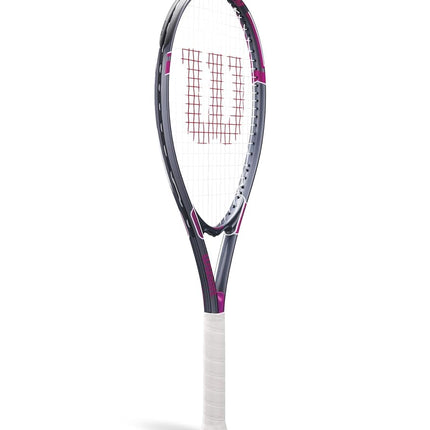 Wilson Tour Slam Adult Recreational Tennis Racket - Grip Size 2-4 1/4", Pink/Grey