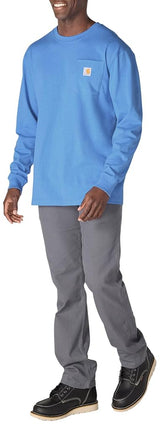 Carhartt Men's Dearborn Loose LS T-Shirt, Deep Workwear Blue Heather, Medium