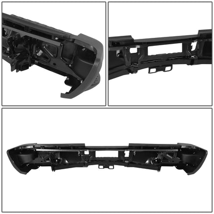Parachoques trasero DNA MOTORING compatible con Silverado/Sierra 2500HD 3500HD 15-19, con ruedas traseras dobles y barra de remolque, negro, STEPBUM-10065