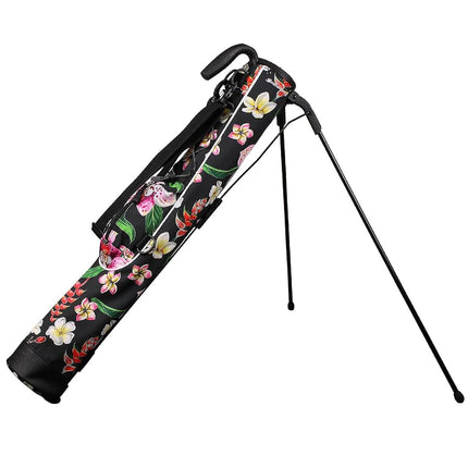 Orlimar Pitch 'n Putt Lightweight Sunday Golf Bag with Stand for Women, Ultra-Light Carry Design, Two-Way Divider Top, Shoulder Strap, Compact Golf Club Bag, Hibiscus Flowers
