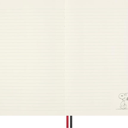Moleskine Peanuts Lined Notebook, Snoopy Design Notebook With Hard Cover, Bookmark, and Themed Stickers, Format Large 13 x 21 cm