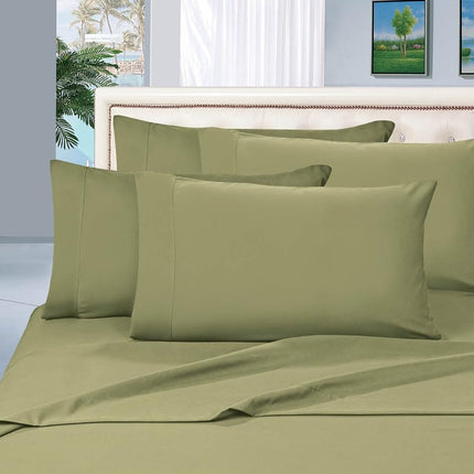 Elegant Comfort 1500 Thread Count Egyptian Quality 6 Piece Wrinkle Free and Fade Resistant Luxurious Bed Sheet Set, Queen, Green