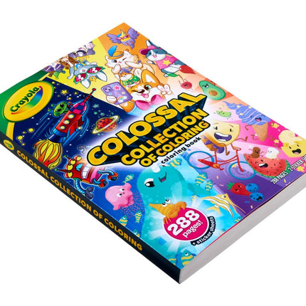 Crayola Colossal Collection of Coloring, 288 Coloring Book Pages, 2 Sticker Sheets, Coloring Book for Kids & Adults, Toddler Travel Activity, 3+
