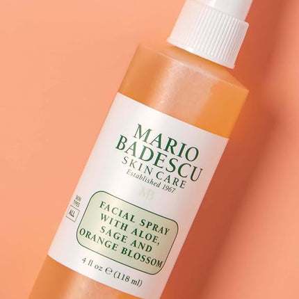 Rociador facial con aloe, salvia y azahar de Mario Badescu, unisex, 8 oz en espray