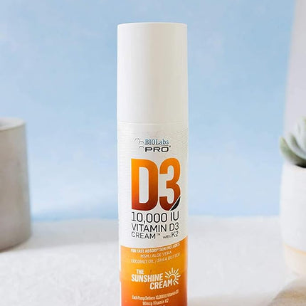 All Natural Vitamin D3 10000IU Vitamin D Cream - Two Month Supply - 3oz