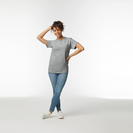 Gildan Adult Ultra Cotton T-Shirt with Pocket, Style G2300, 2-Pack, Sport Grey, Large