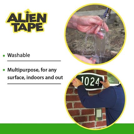 Bell+Howell Alien Tape Nano Tape Double Sided Multipurpose Removable Tape Adhesive Transparent Grip Mounting Tape Strong Sticky for Carpet Photo Frame – 6 Pcs Clear ALIENTAPE