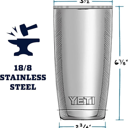 YETI Rambler 20 oz Tumbler, Stainless Steel, Vacuum Insulated with MagSlider Lid, Blue Camo