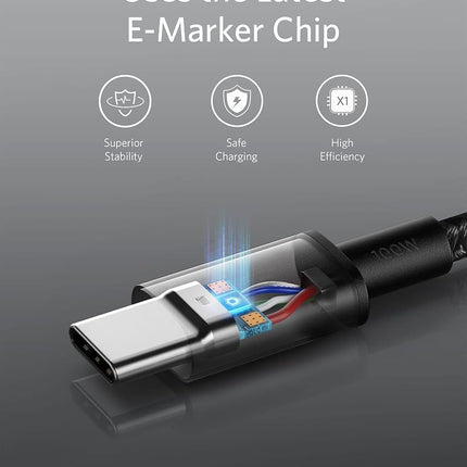 Anker 100W USB C to USB C Cable, 2-Pack Fast Charging Cable (Black,1m)
