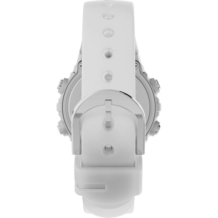 Timex Unisex Sport 33 mm Watch - White Resin Strap Digital Dial Silver-Tone Case TW5M61500