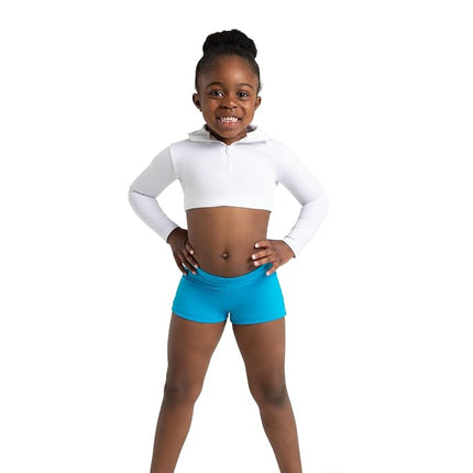 Capezio Big Girls' Boy Cut Low Rise Short,Columbia Blue,L (12-14)