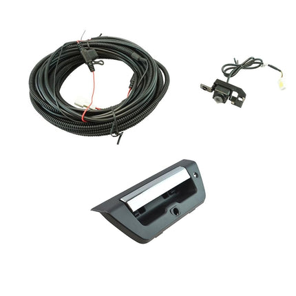 TRQ Rear View Camera Add On Kit w/Wiring Harness & Tailgate Handle Compatible with F150